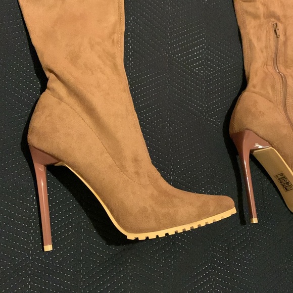 Women’s Thigh-High Boots in Camel - Picture 2 of 4